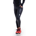 Czarne legginsy damskie sportowe z teksturą Clima